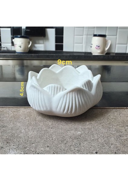 Luxury 3’lü Lotus Çiçeği & Dekoratif Mumluk & Hediyelik Eşya & Tealight Mumluk & Dekor Süs & Alçı Mumluk 1 Adet fırsatları