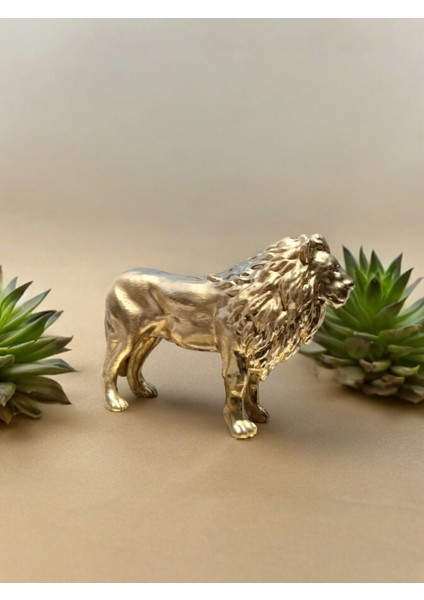 Luxury Dekoratif Altın Aslan Biblo/heykel 1 Adet