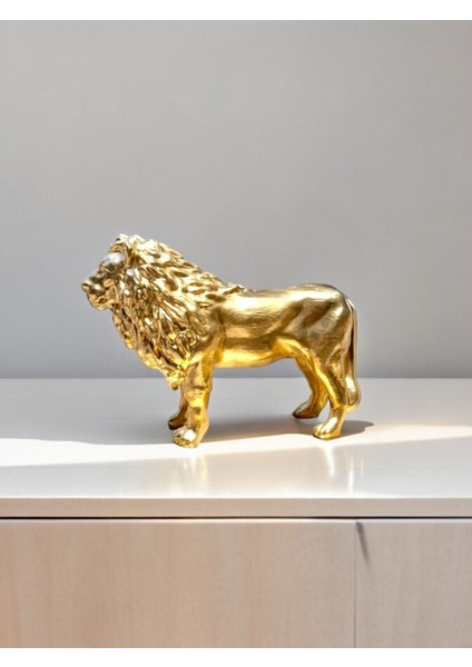 Luxury Dekoratif Altın Aslan Biblo/heykel 1 Adet