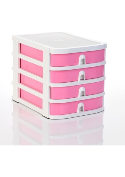 Luxury Co 7400 A4 - 4 Çekmeceli Raf Pastel Pembe 1 Adet