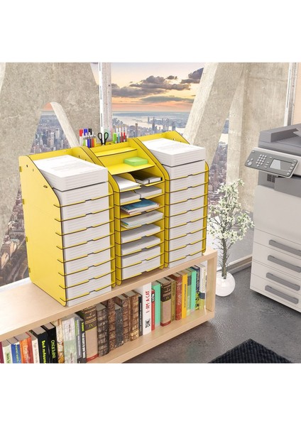 Luxury Design Otto Tower Masaüstü Organizer 10 Kat A4 Evrak Rafı 6 Renk 1 Adet