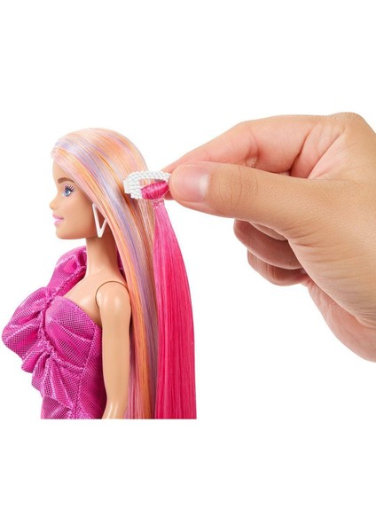 Luxury JDC85 Barbi Upuzun Muhteşem Saçlı Bebekler Pembe Saçlı Bebek 1 Adet fırsatları