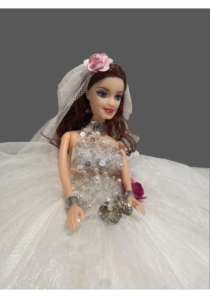 Luxury Gelinlikli Oyuncak Bebek 25 cm Özel ve El Yapımı 1 Adet