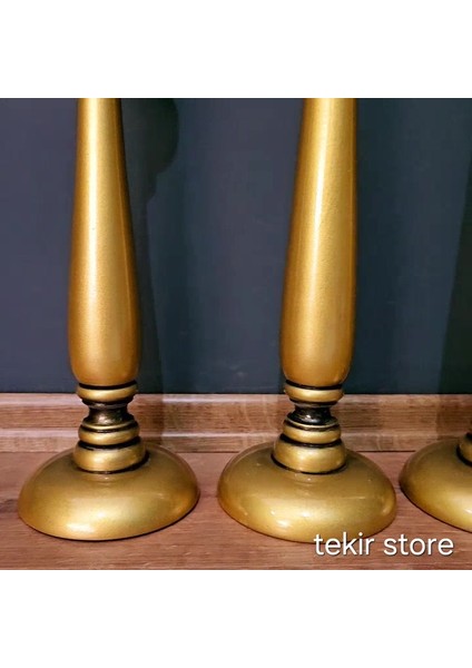Luxury Ahşap 3 Lü Yer Şamdanı Büyük Boy Antik Altın Rengi Dekoratif 40CM 50CM 60CM 1 Adet fiyatları