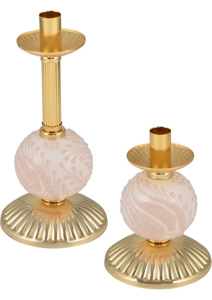Luxury Ikili Krem Çinili Mumluk Gold Dekoratif Obje 1 Adet fırsatları