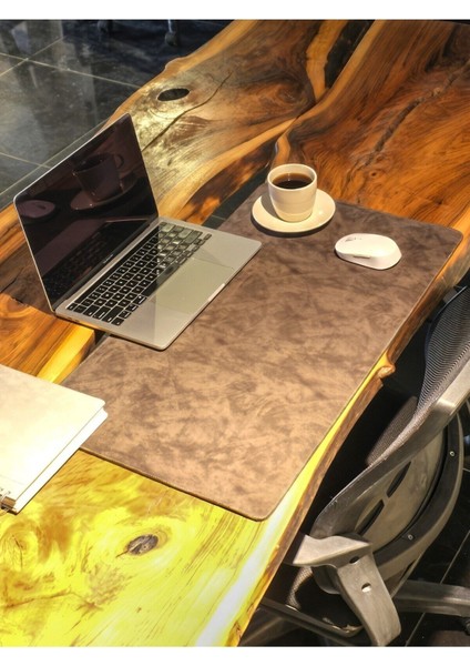 Luxury Masa Pedi (70*40 Cm) Ofis Masa Koruyucusu, Ev Çalışma Masası Koruyucu, Mouse Pad ,kahverengi 1 Adet