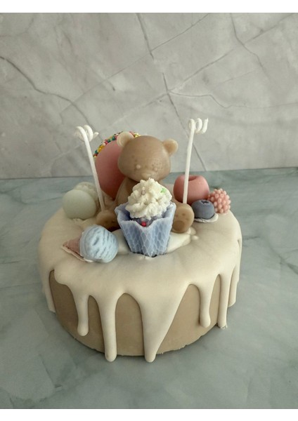 Luxury Ayıcık Pasta Mum 1 Adet