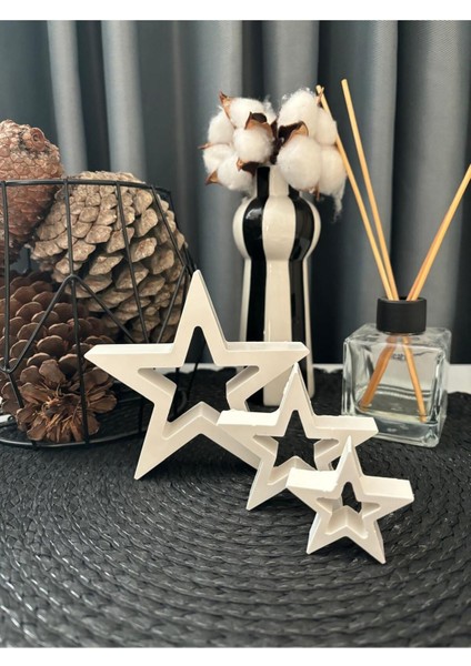 Luxury Dekoratif 3 Lü Yıldız 1 Adet
