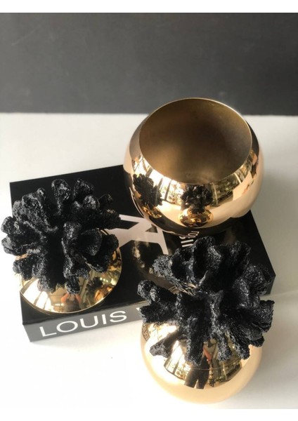 Luxury Dekoratif 2 Li Mercan Kutu Gold & Siyah 1 Adet