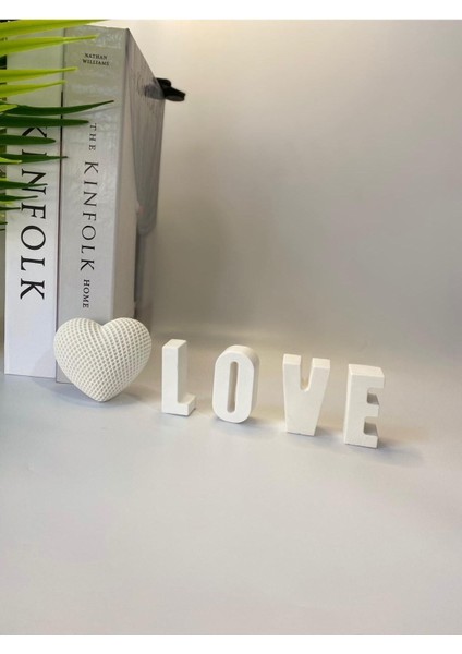 Luxury Dekoratif Love Yazısı Kalp Dahil 1 Adet
