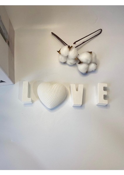 Luxury Dekoratif Love Yazısı Kalp Dahil 1 Adet