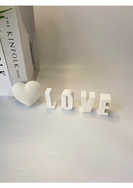 Luxury Dekoratif Love Yazısı Kalp Dahil 1 Adet