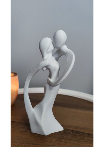 Luxury Sarılan Romantik Sevgili Dekor Dekorasyon Biblo Heykel Ev Dekorasyonu Hediyelik 17CM Beyaz 1 Adet