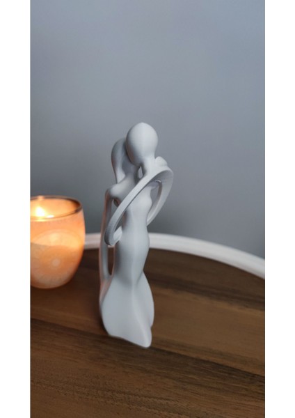 Luxury Sarılan Romantik Sevgili Dekor Dekorasyon Biblo Heykel Ev Dekorasyonu Hediyelik 17CM Beyaz 1 Adet indirimleri