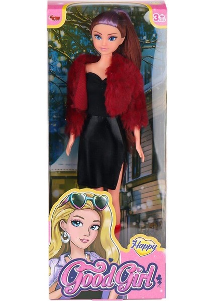 Luxury WG-115521 Ceketli Çizmeli Renkli Saçlı Bebek 29 cm -Vardem Oyuncak 1 Adet