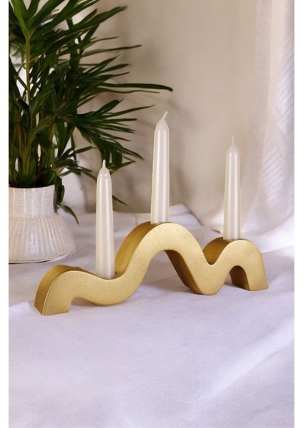Luxury Şamdan Mumluk Dekoratif Mumluk Tealight Mumluk Altın Renk Model 13 1 Adet