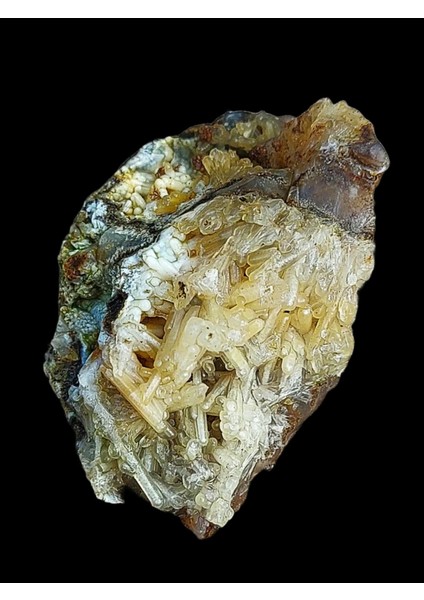 Luxury Akik Apofilit ve Zeolit Jeot Kütahyadan Nadir Koleksiyonluk Mineral Numune Doal Şifalı Taş Ev Dekoru 1 Adet