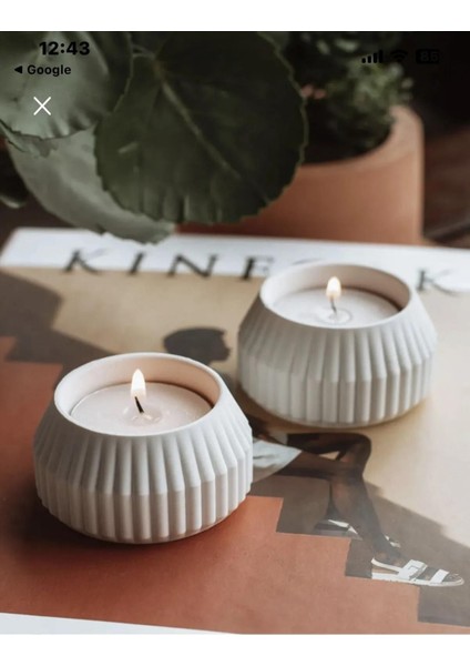 Luxury 2 Li Tealight Mumluk Gift Hediyelik 1 Adet