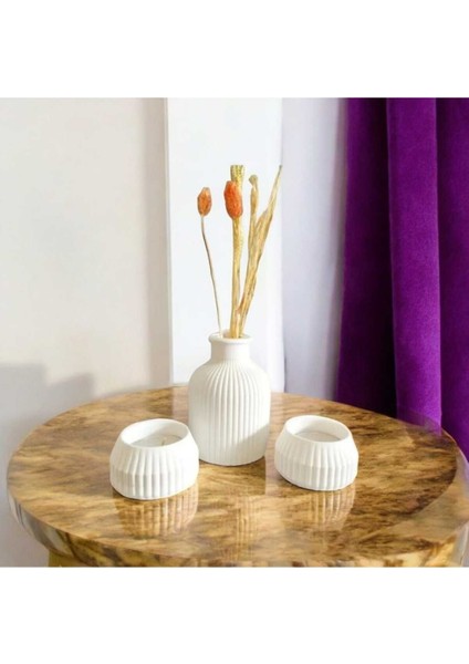 Luxury Tealight Mumluk ve Vazo Seti Gift Hediyelik 1 Adet