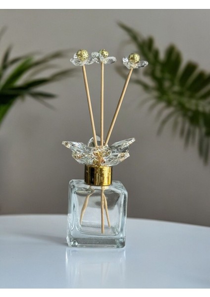 Luxury Kristal Cam Koku Şişesi Şeffaf Gold 1 Adet