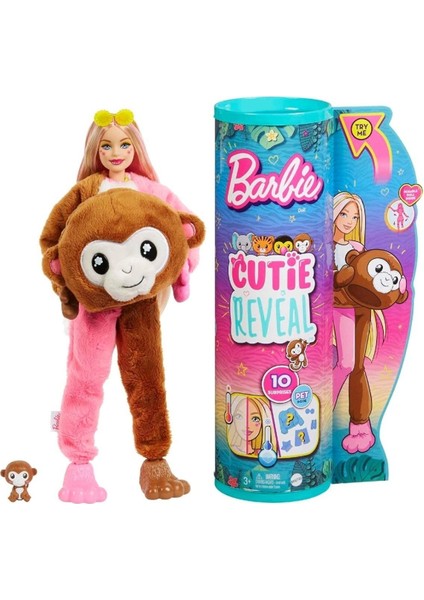 Cutie Reveal Bebekler Tropikal Orman Serisi - Maymun, 3 Yaş ve Üzeri, HKR01 1 Adet