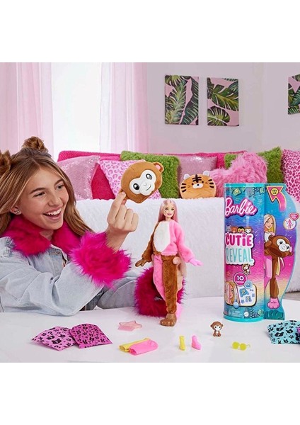 Cutie Reveal Bebekler Tropikal Orman Serisi - Maymun, 3 Yaş ve Üzeri, HKR01 1 Adet