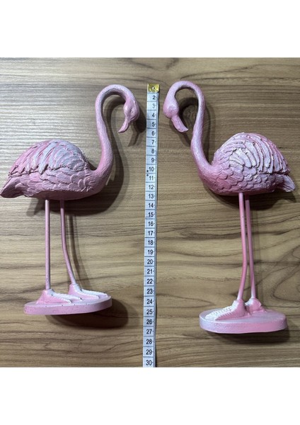 Luxury 2'li Şık Dekoratif Flamingo Pembe Renk Dekor Obje Dekorasyon 1 Adet
