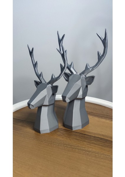 Luxury 2 Li Set Geyik Figürlü Modern Dekoratif Hediyelik Galaksi/antrasit Gri 22CM/19CM Gizzstore Home 1 Adet fiyatları