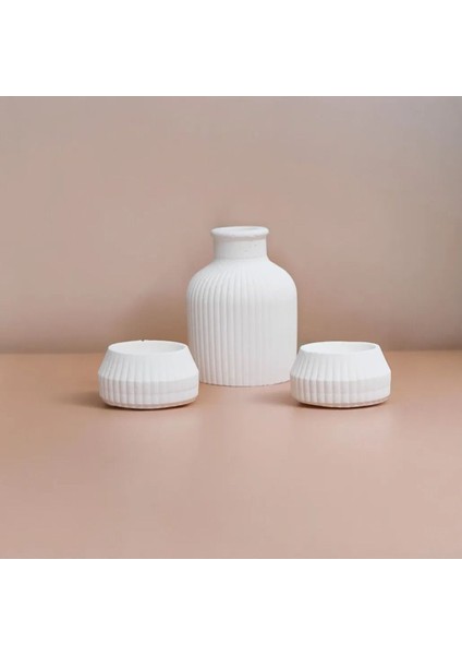 Luxury 3lü Iskandinav Vazo Tealight Mumluk Set 1 Adet