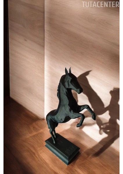 Luxury Dekoratif Şahlanmış At Biblosu - Sade Modern Tasarım At Figürlü Biblo 1 Adet