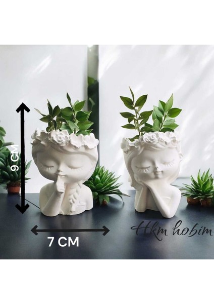 Luxury Ikili Çiçekli Kız Kardeşler Dekor Vazo (Çiçekler Hariçtir) 1 Adet