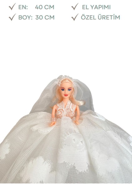 Luxury Oyuncak Bebek Barbie Gelin Oluyor 30 cm El Yapımı Özel Üretim Model Bebek 1 Adet