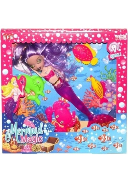 Luxury Pilli Işıklı Deniz Kızı Mermoid Magic Aksesuarlı Deniz Kızı 22 cm 1 Adet