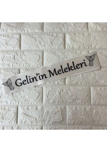 - Gelin In Melekleri Yazılı Kuşak Siyah-Beyaz Ferrg