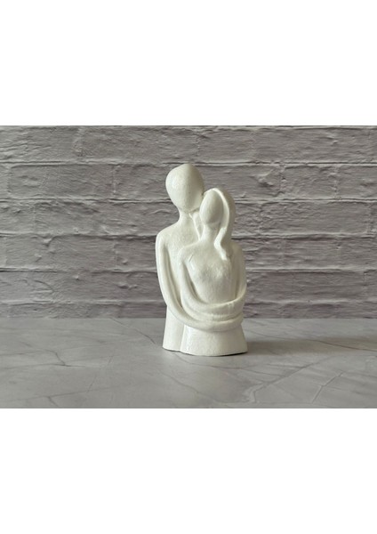 Luxury Sarılan Çift Dekoratif Obje, Mutlu Çift Soyut Obje, Sevgililer Biblo 1 Adet
