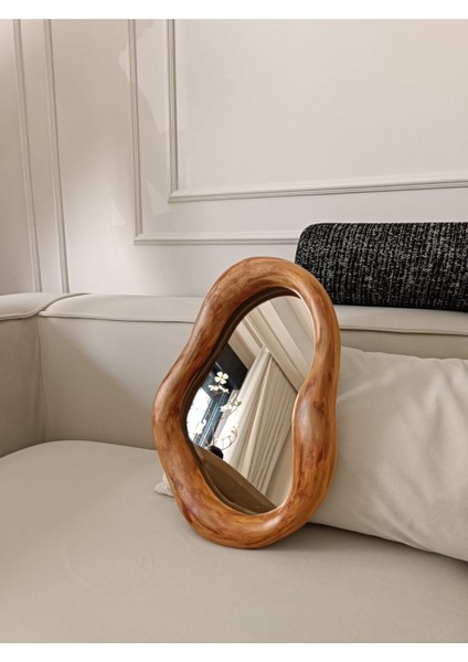 Luxury Dekoratif Ayna Ahşap Desenli Dekor Ayna 1 Adet