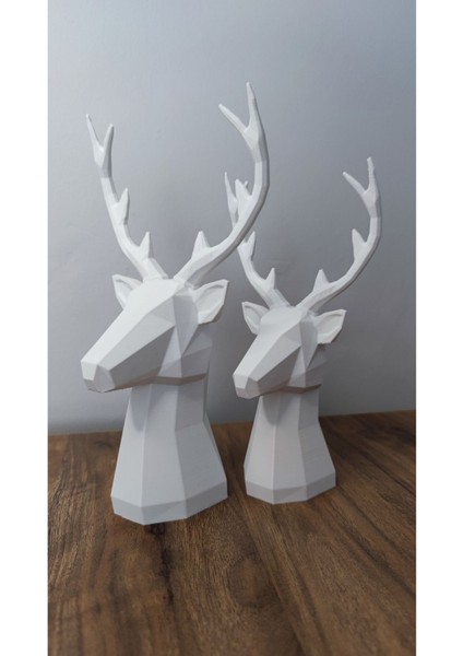 Luxury 2 Li Set Geyik Figürlü Modern Dekoratif Hediyelik Biblo Beyaz 22CM/19CM Gizzstore Home 1 Adet indirimleri