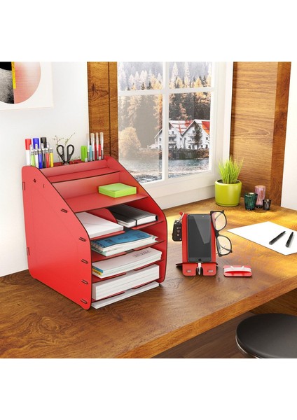 Luxury Design Otto Fx Large Modest 6 Renk A4 Evrak Rafı Masaüstü Organizer 1 Adet