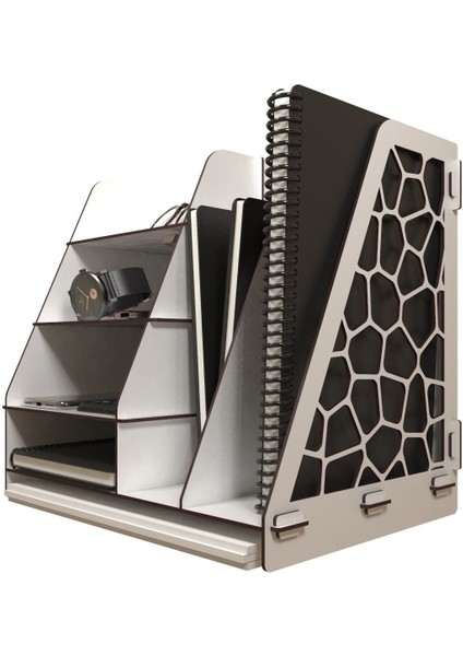 Luxury Voronoi Modern Ofis Masaüstü Organizer Düzenleyici A4 Evrak Rafı (Beywz) 1 Adet