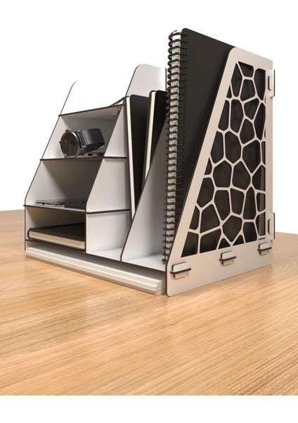 Luxury Voronoi Modern Ofis Masaüstü Organizer Düzenleyici A4 Evrak Rafı (Beywz) 1 Adet