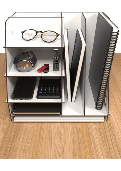 Luxury Voronoi Modern Ofis Masaüstü Organizer Düzenleyici A4 Evrak Rafı (Beywz) 1 Adet