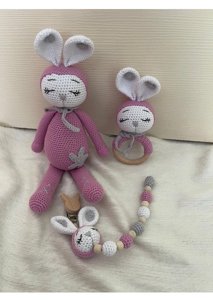 Luxury Örgü Amigurumi Tavşan Yenidoğan Seti 1 Adet fiyatları
