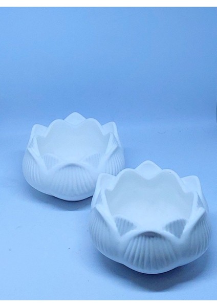 Luxury 2'li Çiçek Sunumluk, Lotus Mumluk, Ogranizer, Dekoratif Obje 1 Adet
