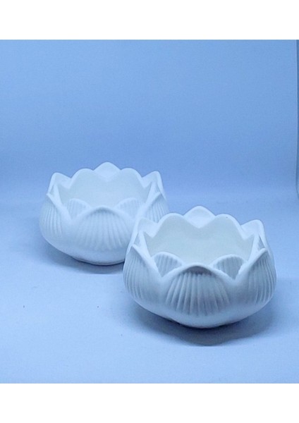 Luxury 2'li Çiçek Sunumluk, Lotus Mumluk, Ogranizer, Dekoratif Obje 1 Adet
