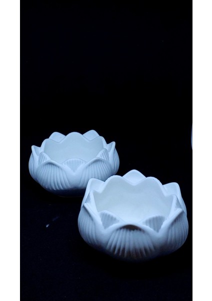 Luxury 2'li Çiçek Sunumluk, Lotus Mumluk, Ogranizer, Dekoratif Obje 1 Adet