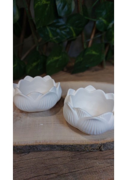 Luxury 2'li Çiçek Sunumluk, Lotus Mumluk, Ogranizer, Dekoratif Obje 1 Adet