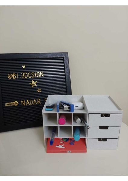 Luxury Çekmeceli Masaüstü Kalemlik Organizeri 1 Adet modelleri