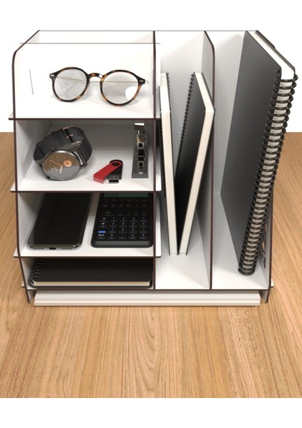 Luxury Ottoman Modern Ofis Masaüstü Organizer Düzenleyici A4 Evrak Rafı (Beyaz) 1 Adet modelleri