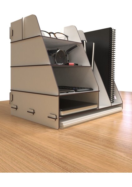 Luxury Ottoman Modern Ofis Masaüstü Organizer Düzenleyici A4 Evrak Rafı (Beyaz) 1 Adet indirimleri