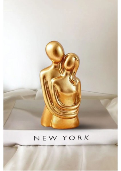 Luxury 10.7 cm Gold Renk Sonsuz Aşk Sarılan Sevgili Biblosu 1 Adet Hediyelik Heykel Biblo Dekoratif Obje 1 Adet fiyatları